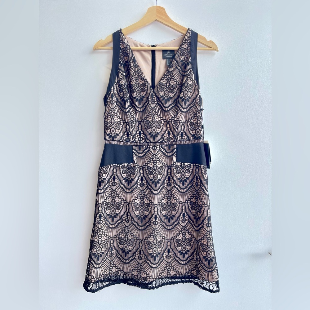 Adrianna Papell Scalloped Lace A-Line Dress